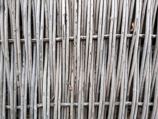 wooden wicker fence close up