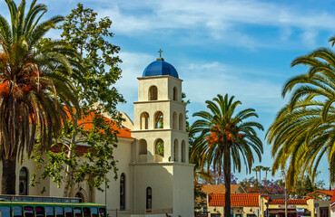 Fototapeta na wymiar Catholic Church in downtown San Diego,California,United States of America.