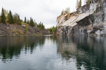 lake with rocks in karelia