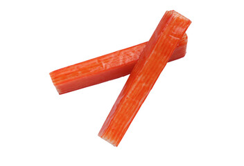 crab sticks isolated on white background © Yuphayao Pooh's