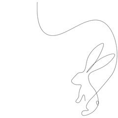 Easter bunny drawing on white background, vector illustration