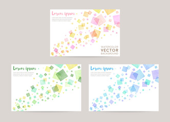 card design template with colorful confetti (vector)