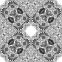 Tradition floral seamless pattern, damask vintage ornament. Royal victorian flourish wallpapper, luxury textile. Vector illustration.