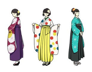 彩り着物　袴　デザイン2