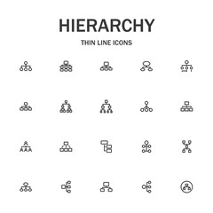 Hierarchy line icon set.
