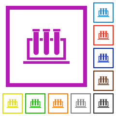 Chemistry flat framed icons