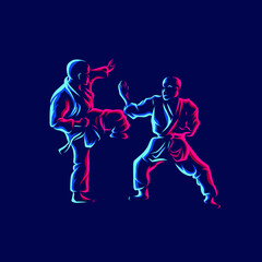 Fototapeta na wymiar Fighting technique silhouette vector illustration. Modern and simple logo for karate,judo and martial. Abstract vector illustration.
