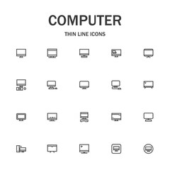 Computer line icon set.