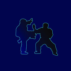 Fighting technique silhouette vector illustration. Modern and simple logo for karate,judo and martial. Abstract vector illustration.