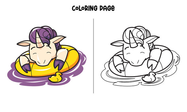 Unicorn Floating In The Water