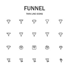 Funnel line icon set.
