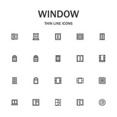 Window line icon set.