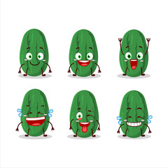 Cartoon character of cucumber with smile expression