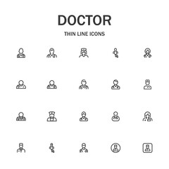 Doctor line icon set