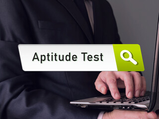 Business concept about Aptitude Test with inscription on the piece of paper.