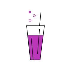 Glass of soda icon illustration vector