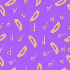 Orange seamless pattern with the letter D on a pink backdrop. Minimalist style. Hand drawn Background for fabric, wallpaper, bed linen. Vector illustration.