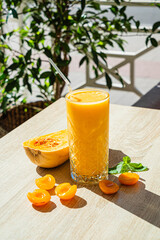 smoothie with pumpkin and apricots
