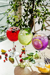 summer cocktails on the table