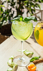 summer cocktails on the table