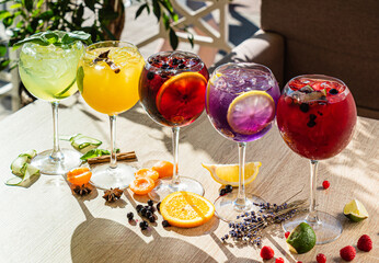 summer cocktails on the table