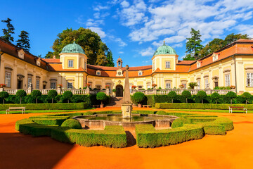 Fototapeta premium Beautiful decoration in the yard of Buchlovice, Czech Republic