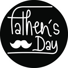 Father's Day Typography Handwritten Inscription. Black and white background. Design for for Posters, Flyers, Invitations, Social Media, Prints, Greeting, Banner.  Vector illustration. 
