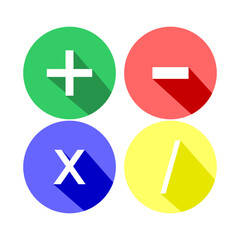 math symbol icon set vector