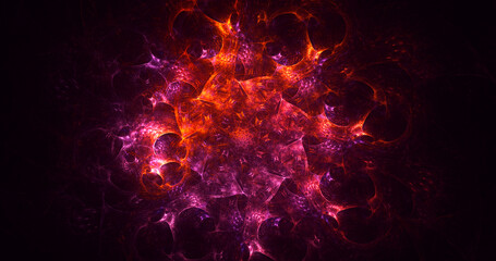 3D rendering abstract colorful fractal light background