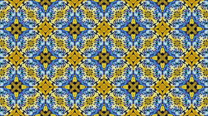 Colorful African fabric - Seamless pattern, illustration 