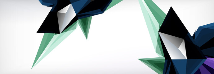 Vector 3d triangles and pyramids abstract background for business or technology presentations, internet posters or web brochure covers