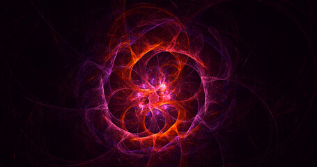 3D rendering abstract colorful fractal light background