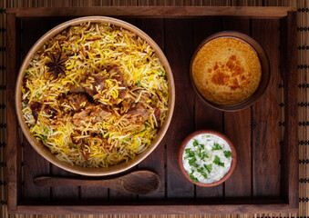 Mutton biryani top view