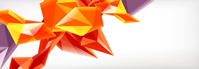 Vector 3d triangles and pyramids abstract background for business or technology presentations, internet posters or web brochure covers