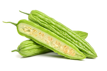 Bitter melon , Bitter gourd on white background