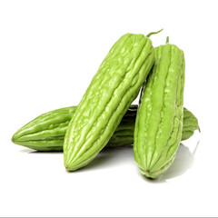 Bitter melon , Bitter gourd on white background