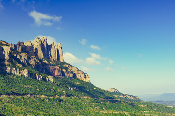 Obraz premium Montserrat mountain range in Spain.