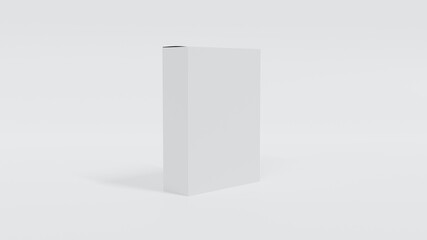 Blank white 3d render box packaging template for mockup. Great for presenting and advertising your product.