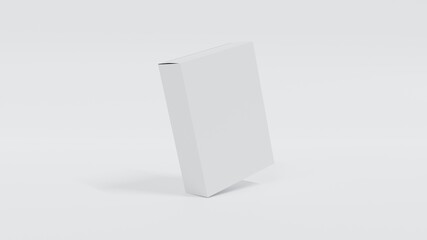 Blank white 3d render box packaging template for mockup. Great for presenting and advertising your product.