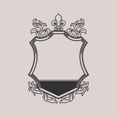 ornament vintage badge logo and illustration