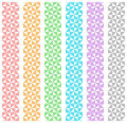 Triangles. Abstract geometric pattern. Set of colored seamlessly repeating backgrounds for presentations and brochures.