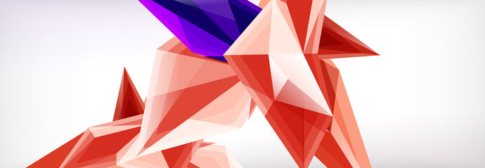 Vector 3d triangles and pyramids abstract background for business or technology presentations, internet posters or web brochure covers