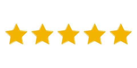 Stars yellow and gray isolated on white background. Rating for sites, hotels, travel packages, online stores, reviews. Vector graphics.