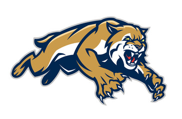 Leaping lynx vector mascot