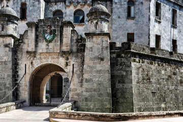 View of a bastion fort named Castillo de la Real Fuerza in Habana Vieja. The oldest stone fort in the Americas and Unesco world heritage site. Old Havana, Cuba.