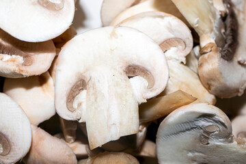 mushrooms, food background. close up.  