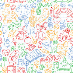 Education icons set. School and colledge. Creativity and imagination.