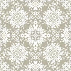 Foto op Canvas Classic seamless vector pattern. Damask orient ornament. Classic vintage golden and white background. Orient ornament for fabric, wallpaper and packaging © Fine Art Studio
