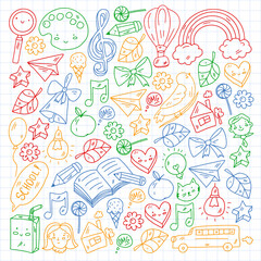 Education icons set. School and colledge. Creativity and imagination.