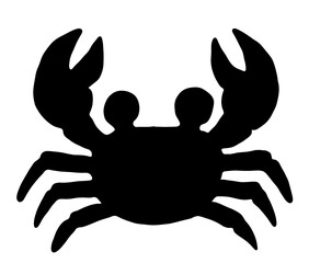 ハサミの大きなカニのシルエット